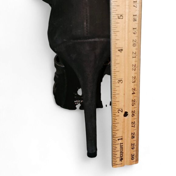 Schutz Laser Cut Cage Gladiator Black Suede Open Toe Stiletto Heel Sz 11 - Picture 13 of 15